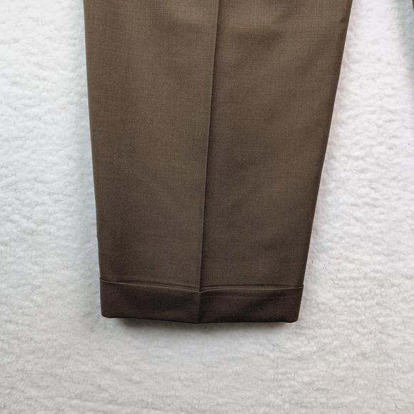 Ballin Pants Mens 36 Brown Super 120s Wool Dress Trousers Pleated Made Canada - Picture 5 of 8